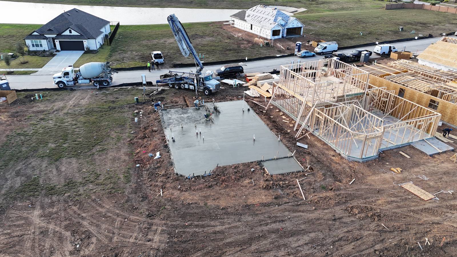 Galveston County residential concrete jobsite