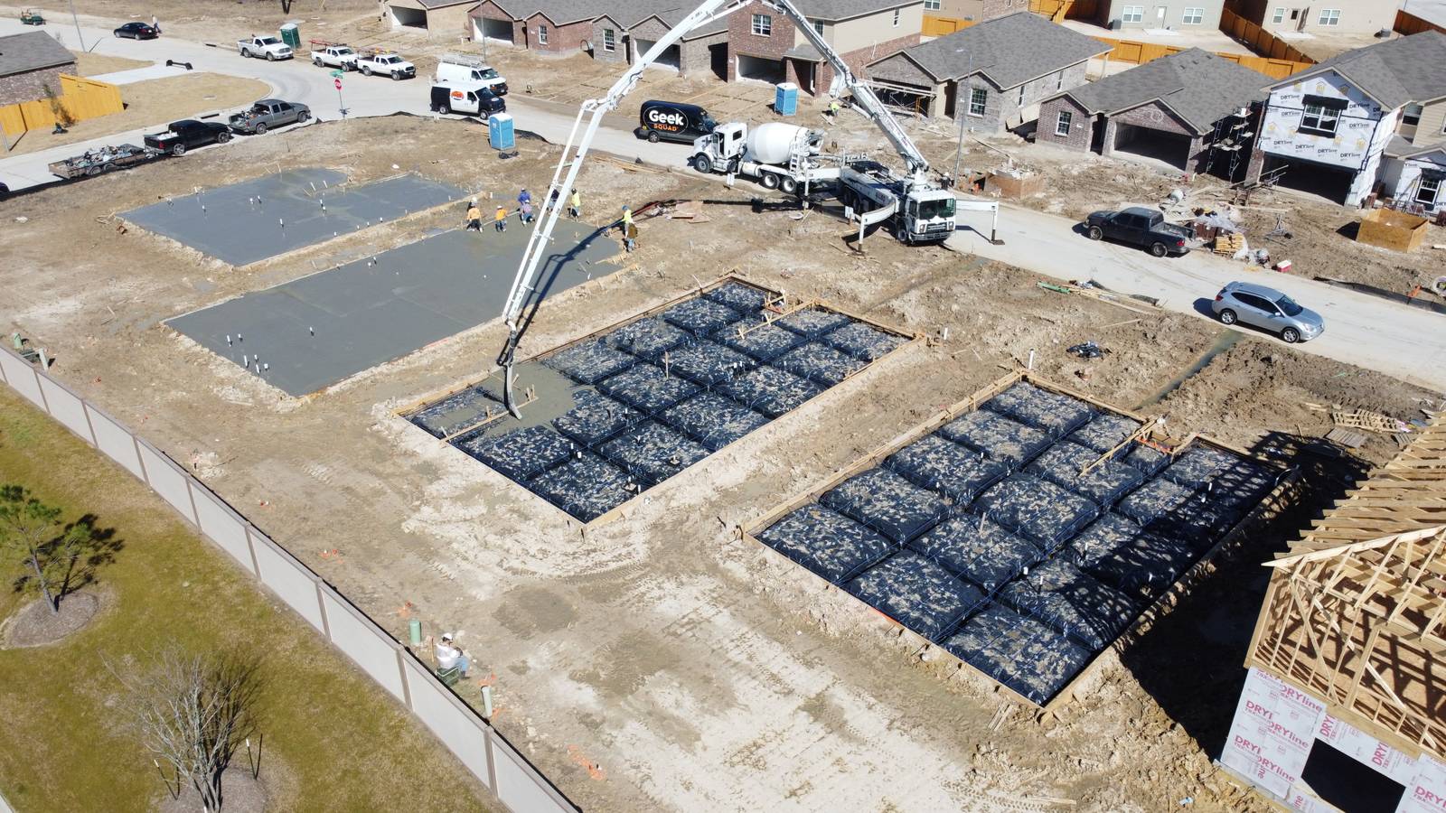 Near Humble residential concrete jobsite