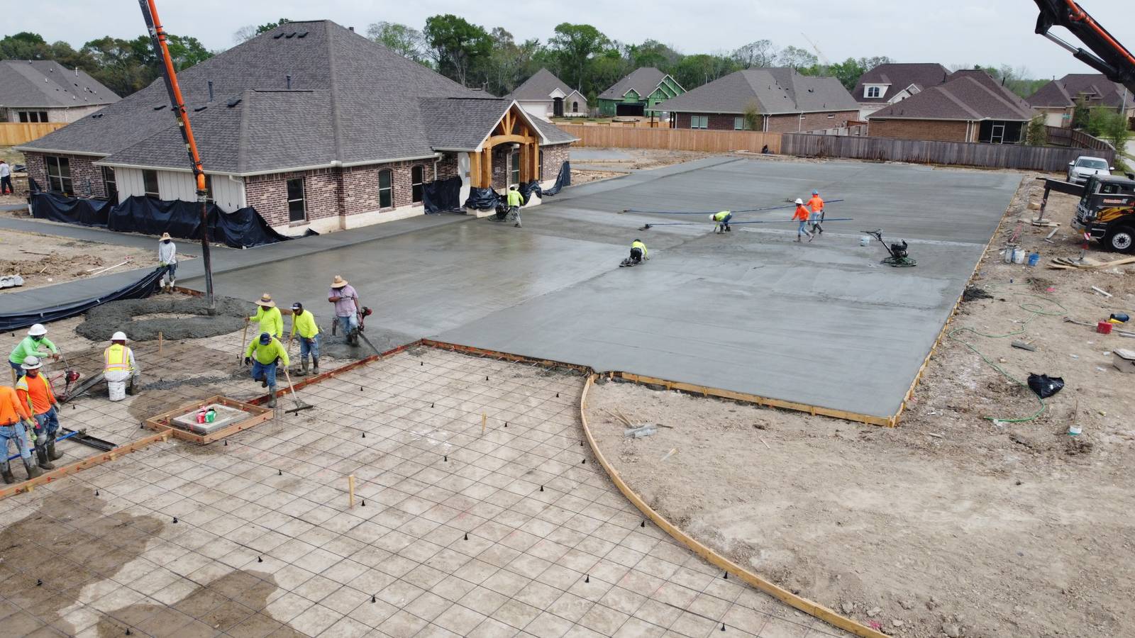 Near Manvel residential concrete jobsite