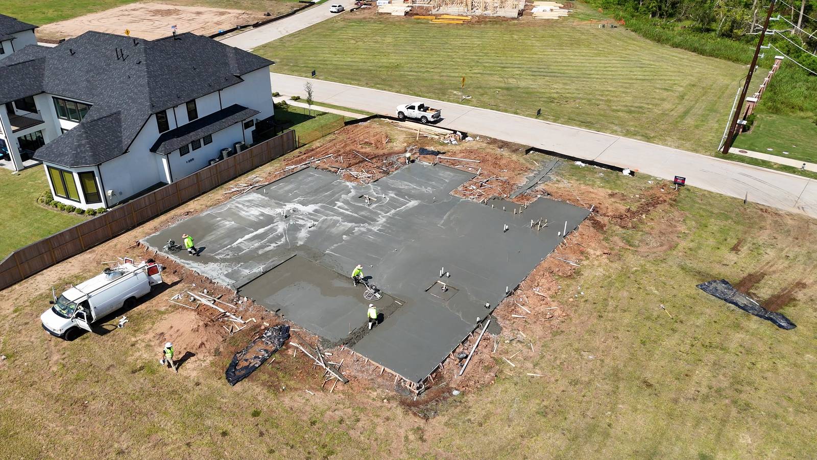 Near Missouri City residential concrete jobsite