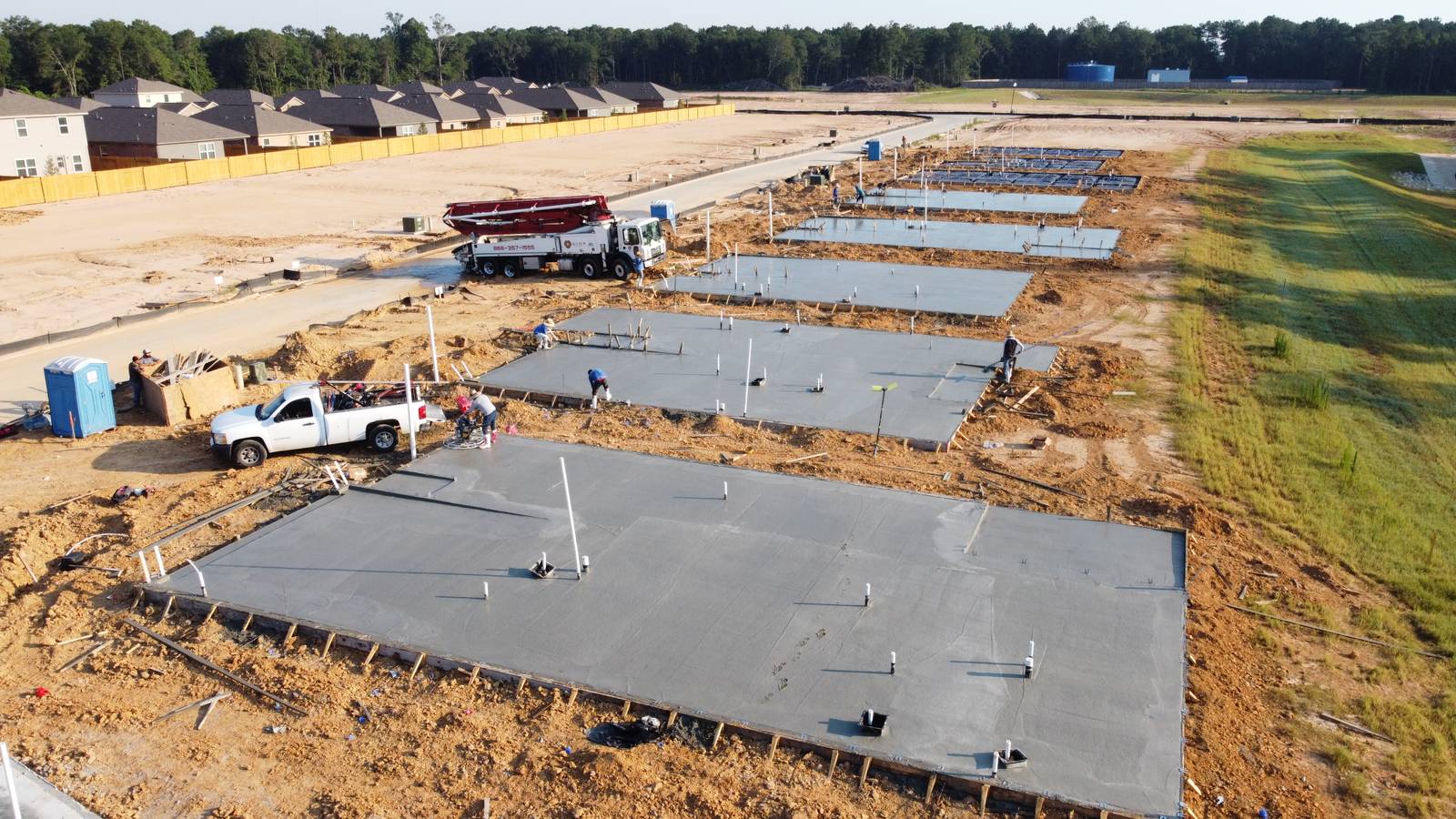 Near Splendora residential concrete jobsite