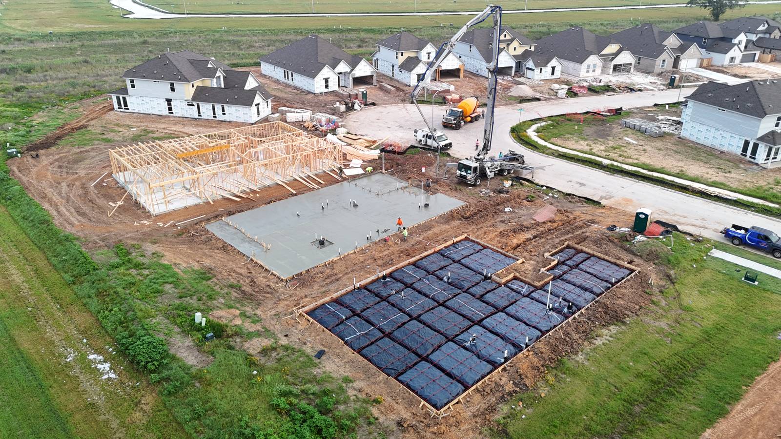 Rosenberg area residential concrete jobsite