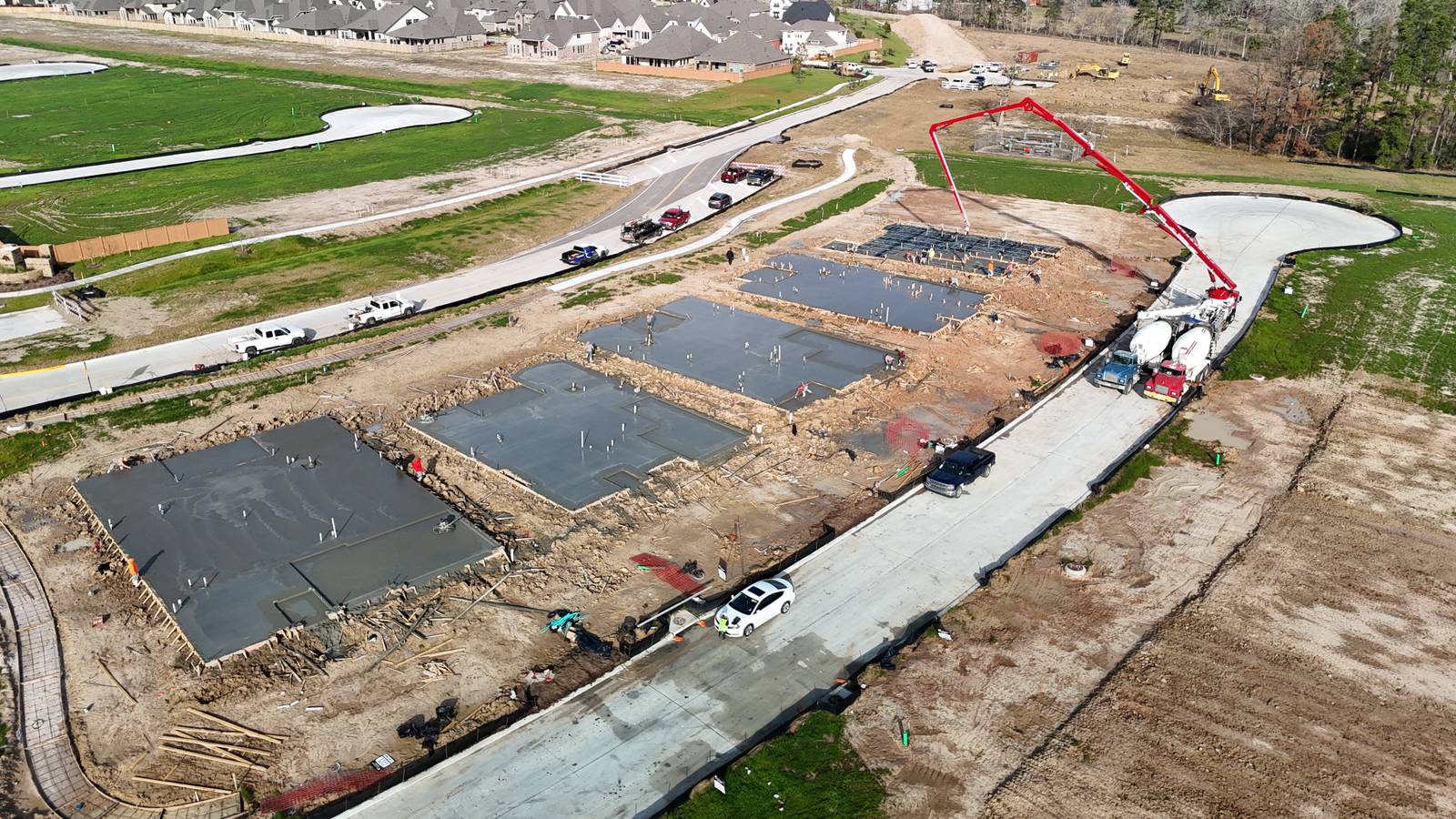 Near The Woodlands residential concrete jobsite