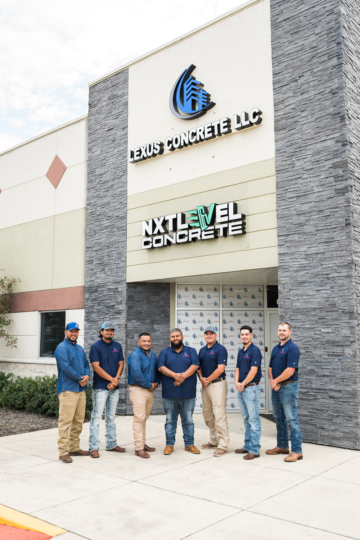 Lexus Concrete superintendents outside the company office in Houston, Texas