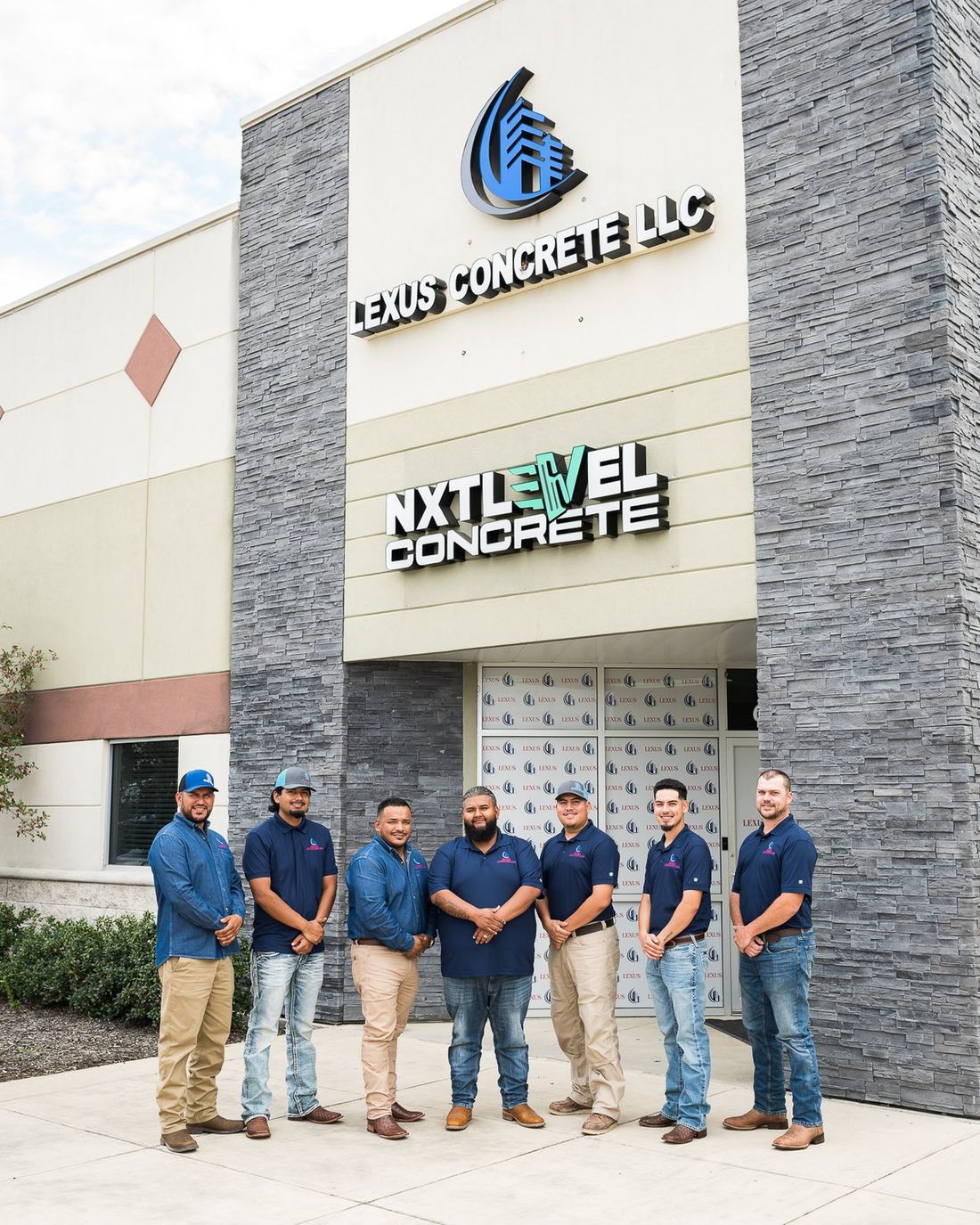 The Lexus Concrete team outside the company office in Houston, Texas